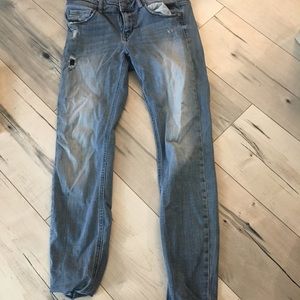Light wash denim jeans